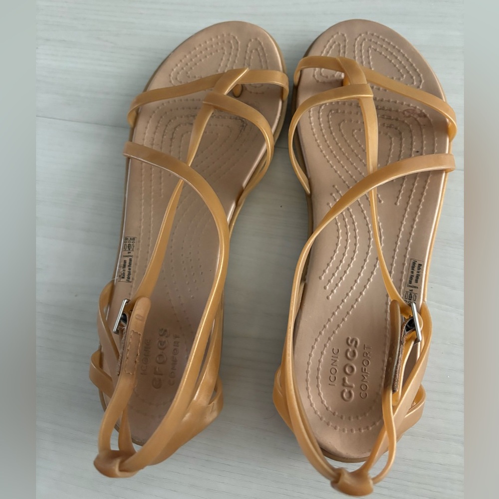 Crocs | Women's Sandals | Gold  | Criss Cross |